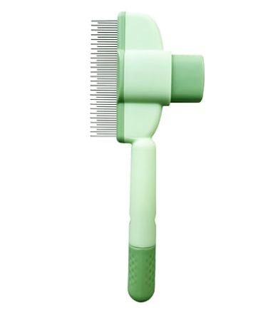 Stainless Steel Flea Comb for Dogs and Cats with Extra Fine Teeth and a One Press Hair Release