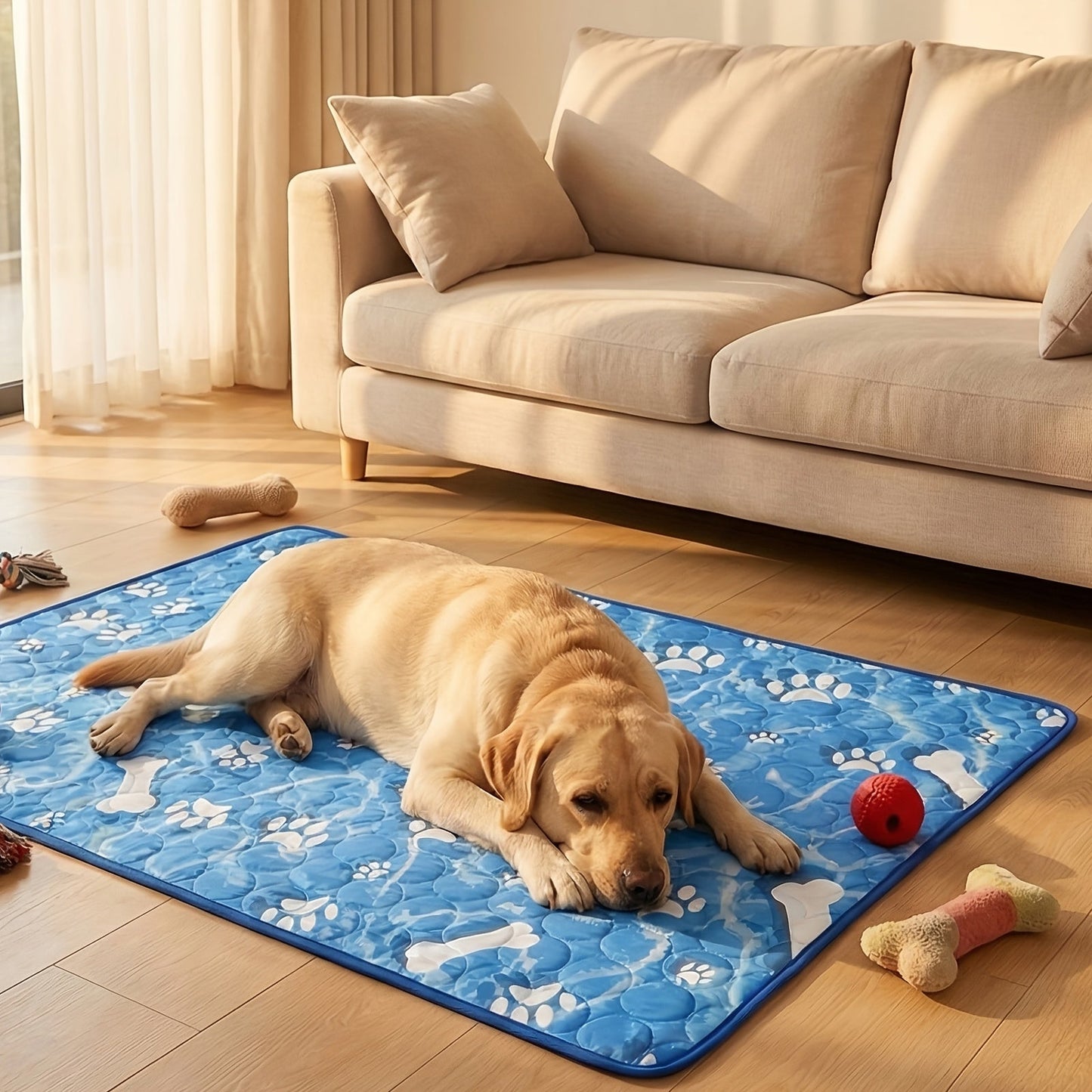 Large Dog Bed with Animal Print Design and Polyester Filling