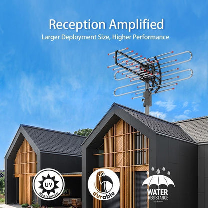 Long Range Outdoor TV Antenna with HD Signal Booster