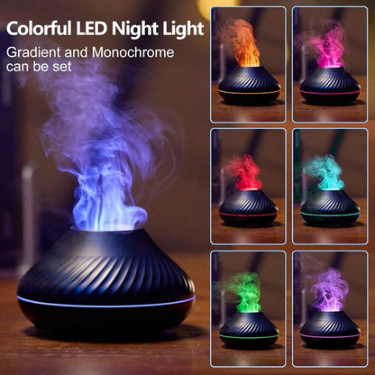 Essential Oil Diffuser with LED Flame Effect