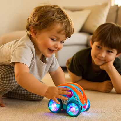 Flipping Light Up Toy Vehicle with Music and 360 Degree Spin for Boys and Girls