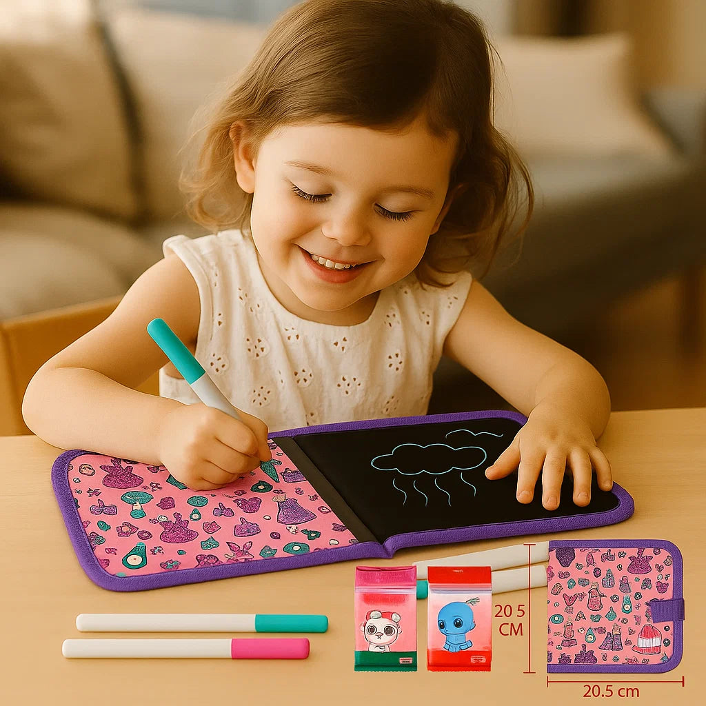 Reusable Wipe Clean Drawing Book for Kids with 6 Fun Cover Designs