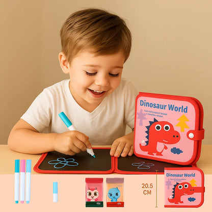 Reusable Wipe Clean Drawing Book for Kids with 6 Fun Cover Designs