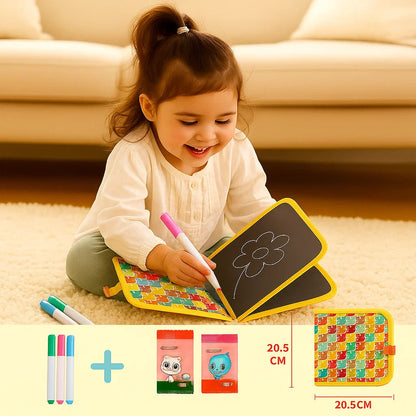 Reusable Wipe Clean Drawing Book for Kids with 6 Fun Cover Designs
