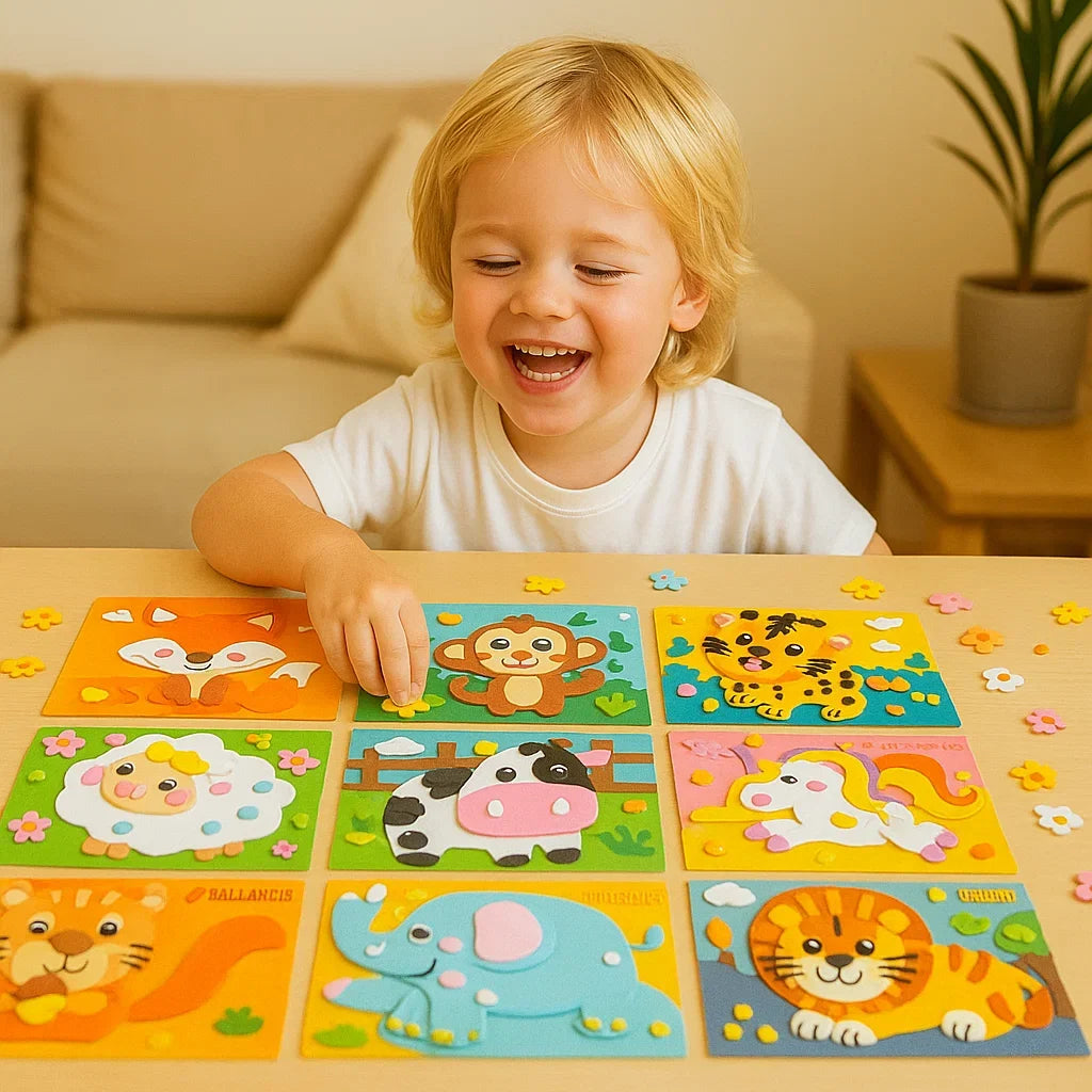 Themed Sticker Craft Sets for Building Pictures in Animal, Vehicle, Dinosaur and Princess Styles
