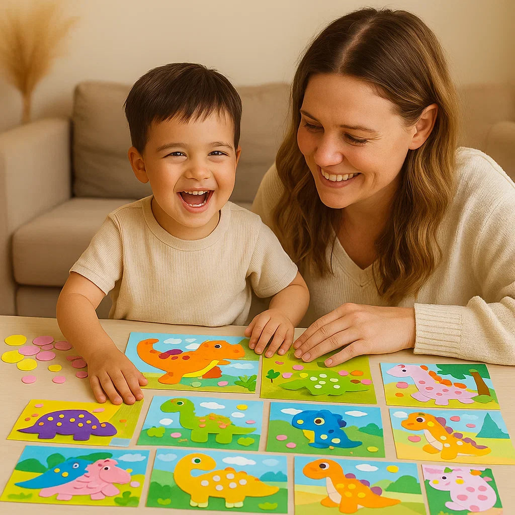 Themed Sticker Craft Sets for Building Pictures in Animal, Vehicle, Dinosaur and Princess Styles