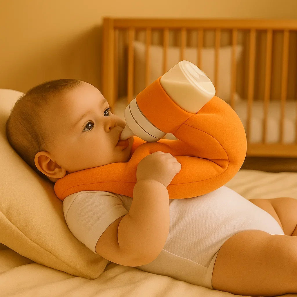 Hands Free Baby Bottle Holder Pillow with Breathable Mesh Fabric for Feeding Time