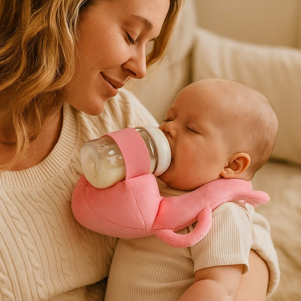 Hands Free Baby Bottle Holder Pillow with Breathable Mesh Fabric for Feeding Time