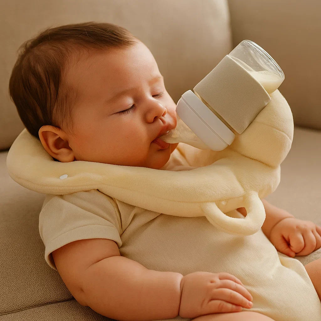 Hands Free Baby Bottle Holder Pillow with Breathable Mesh Fabric for Feeding Time