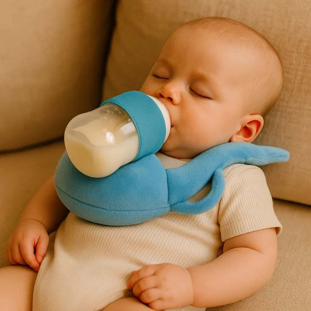 Hands Free Baby Bottle Holder Pillow with Breathable Mesh Fabric for Feeding Time