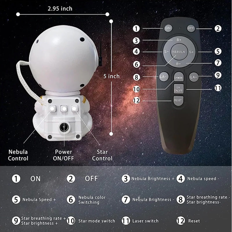 Astronaut Galaxy Projector LED Night Light