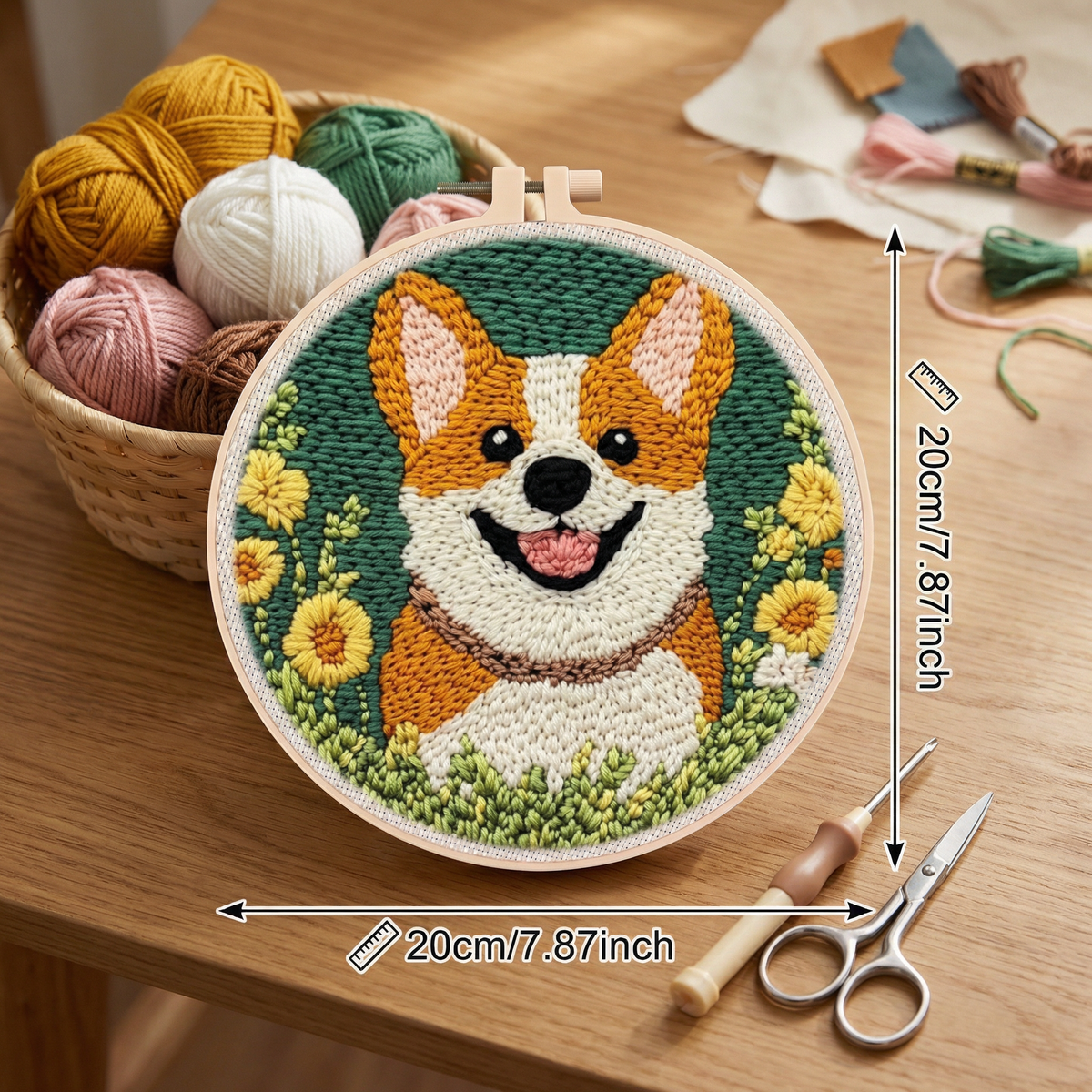 Beginner Punch Needle Embroidery Kit with Cute Animal Design Options