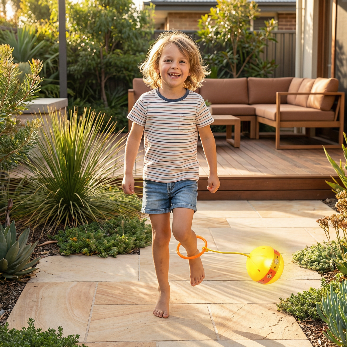 LED Skip Ball with Ankle Strap and Glowing Lights for Active Kids
