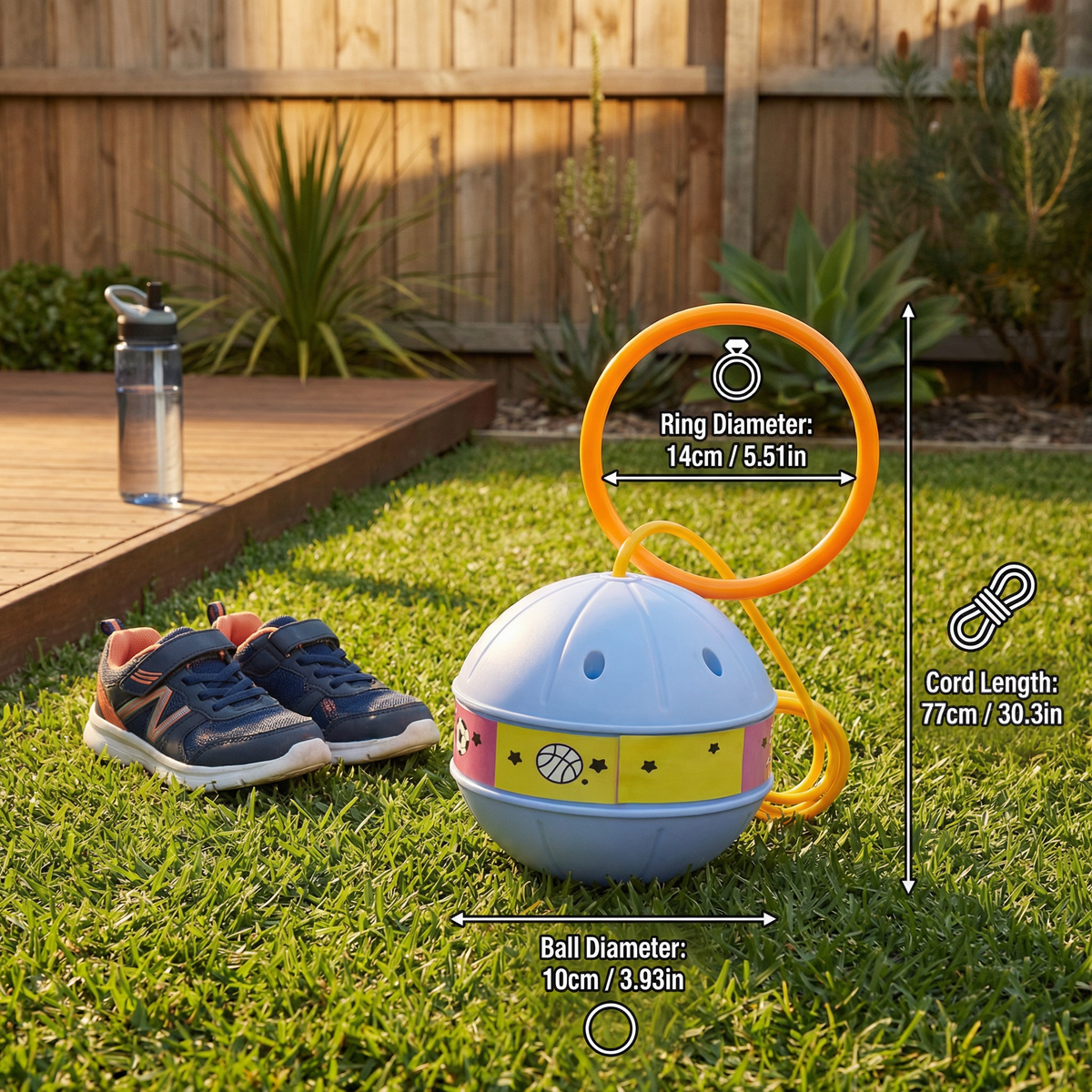 LED Skip Ball with Ankle Strap and Glowing Lights for Active Kids