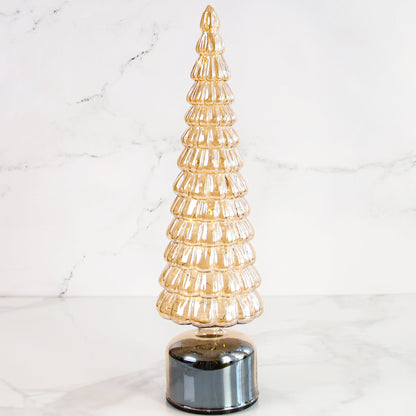 Rotating Champagne Glass Tree with 20 Warm White Micro Lights and Timer for Holiday Decor