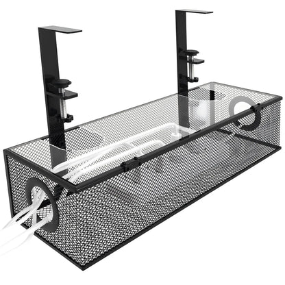 Under Desk Storage Organizer with Two Sliding Drawers and Hidden Cable Channels