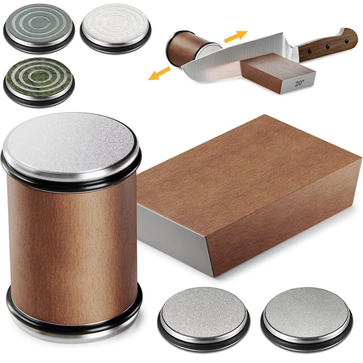 Magnetic Knife Sharpener with Adjustable Angle Guide