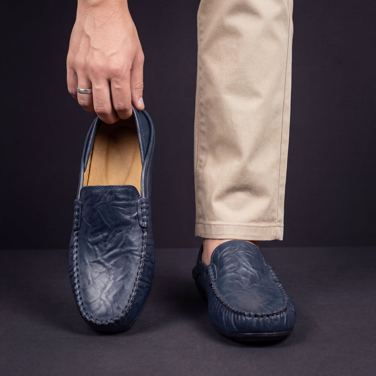 Slip On Loafers with Cushioned Footbed and Textured Grip Sole