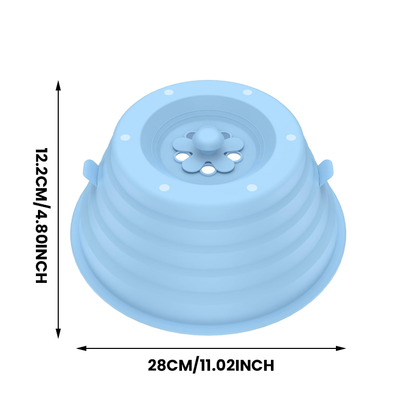 Collapsible Silicone Microwave Cover with Magnetic Storage and Steam Vents