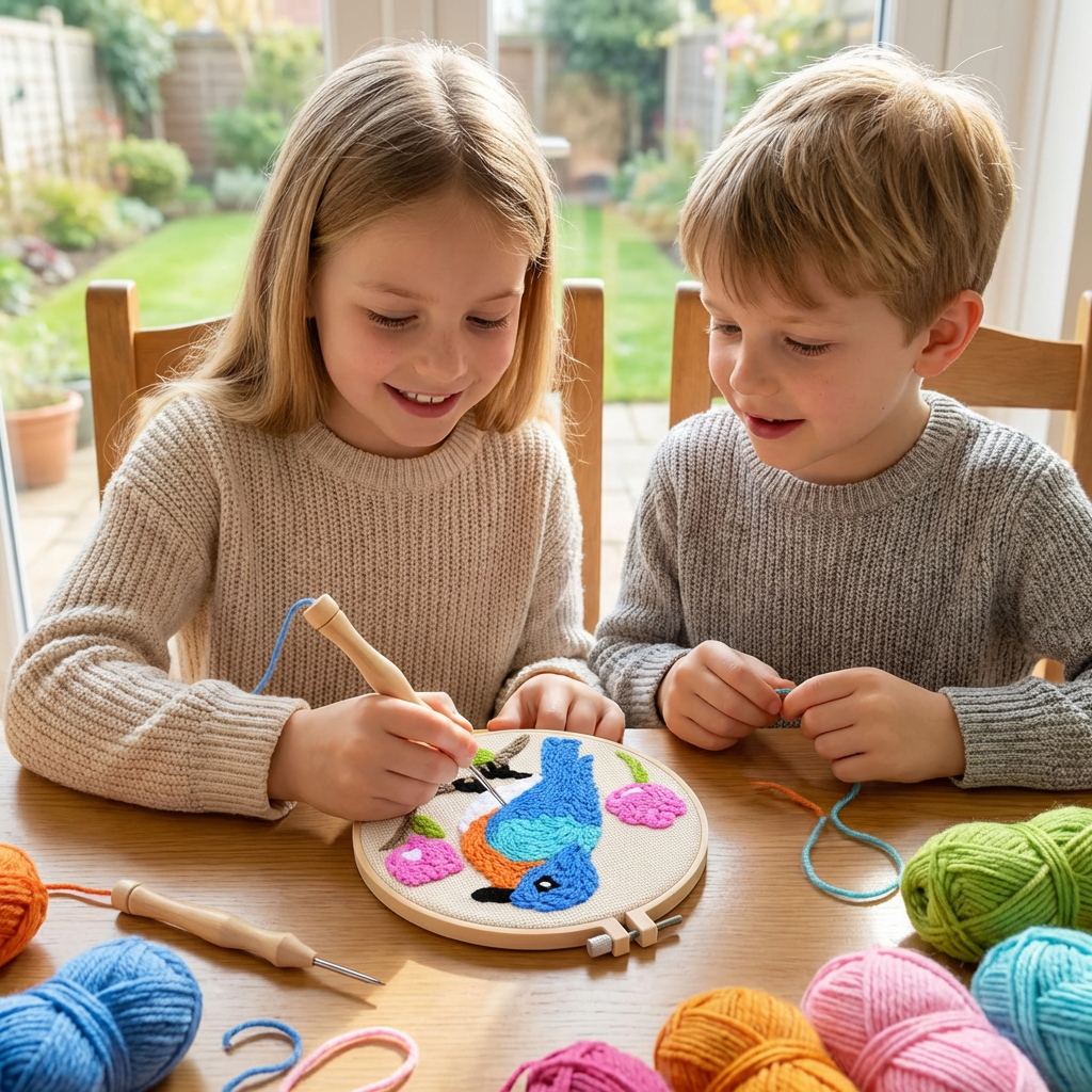 Beginner Punch Needle Embroidery Kit with Cute Animal Design Options