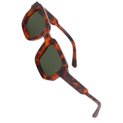 Bold Energy Rectangle UV Sunglasses  -Leopard Green - Ozerty