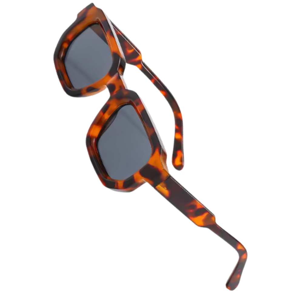Bold Energy Rectangle UV Sunglasses  -Leopard Grey - Ozerty