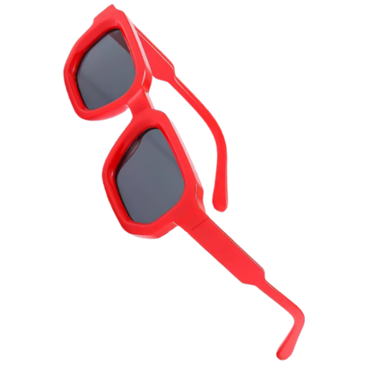 Bold Energy Rectangle UV Sunglasses  -Red Grey - Ozerty
