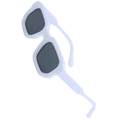 Bold Energy Rectangle UV Sunglasses  -White Grey - Ozerty
