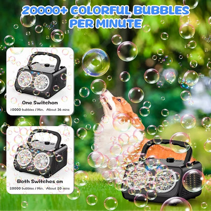 Electric Bubble Machine with 20,000+ Bubbles Per Minute