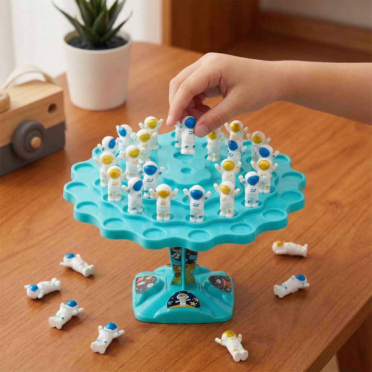 Astronaut Stacking Balance Game with Spinner and Dice for Kids and Families