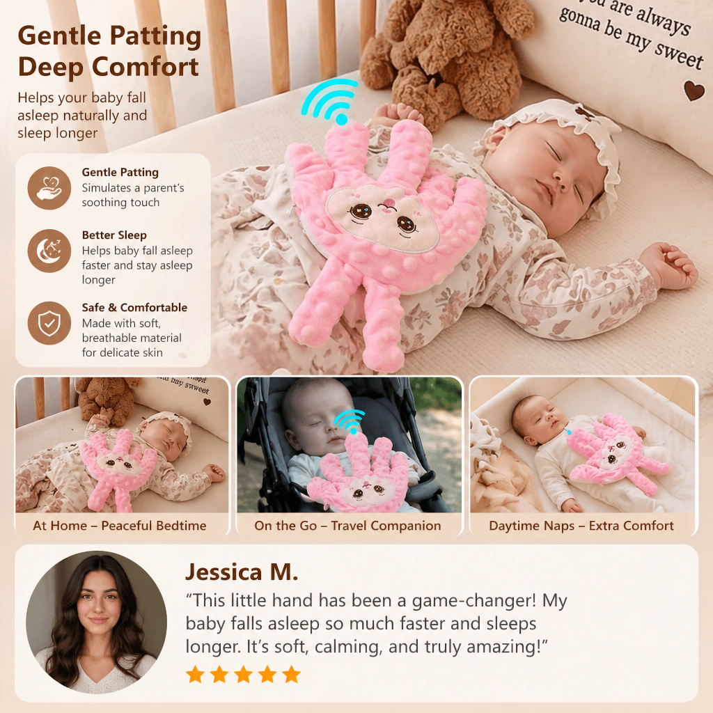 Soft Animal Shaped Toy with Gentle Patting Movement in Three Designs for Nursery Shelves