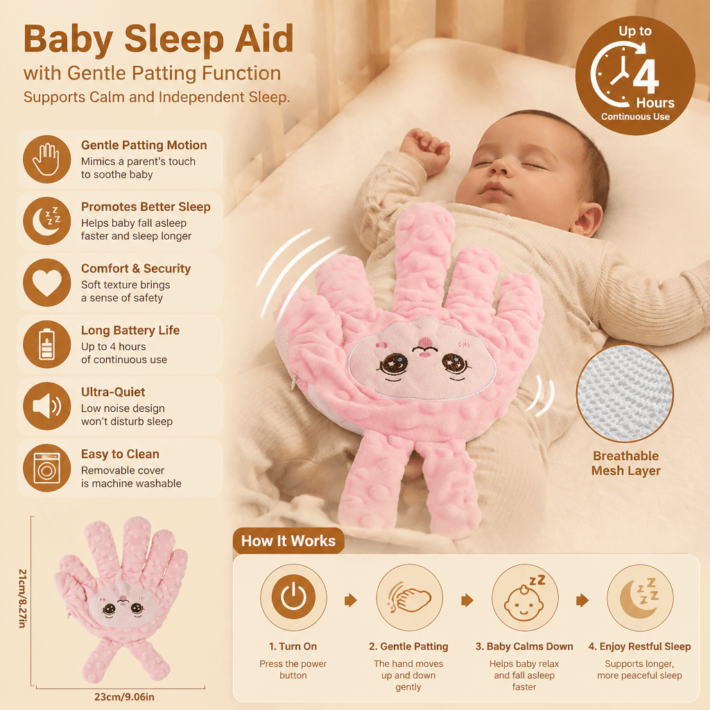 Soft Animal Shaped Toy with Gentle Patting Movement in Three Designs for Nursery Shelves