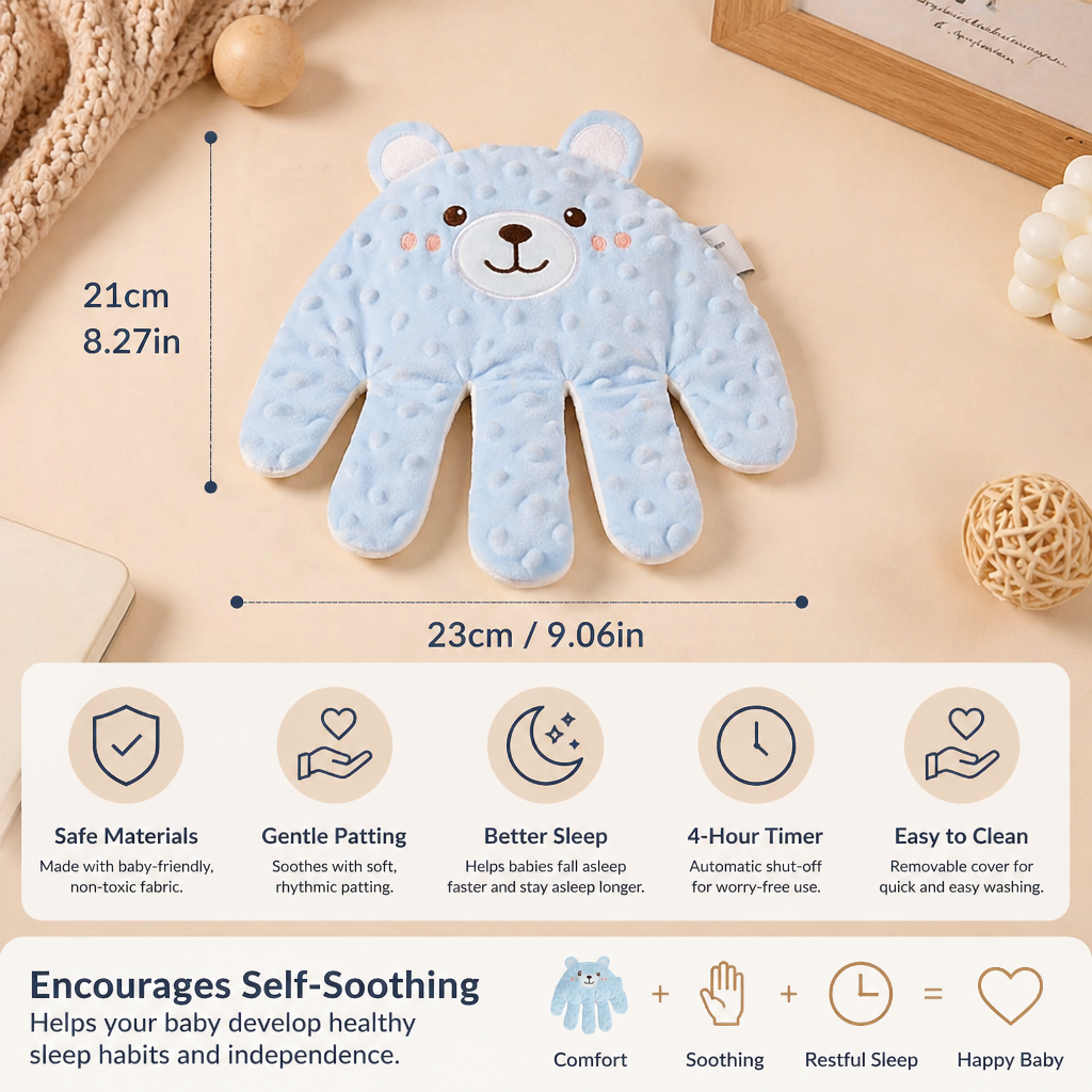 Soft Animal Shaped Toy with Gentle Patting Movement in Three Designs for Nursery Shelves
