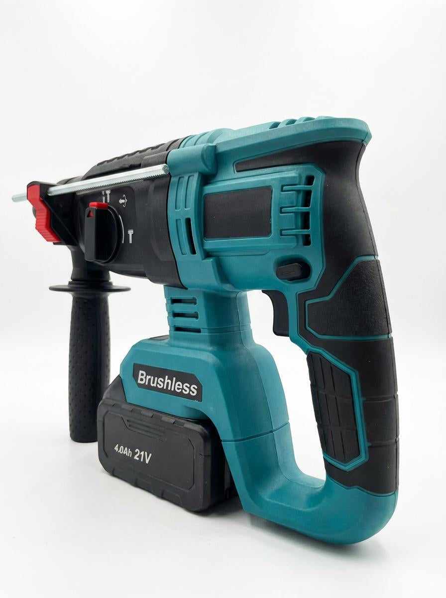 Brushless Cordless Rotary Hammer Drill with Ergonomic Grip and Rapid Charging