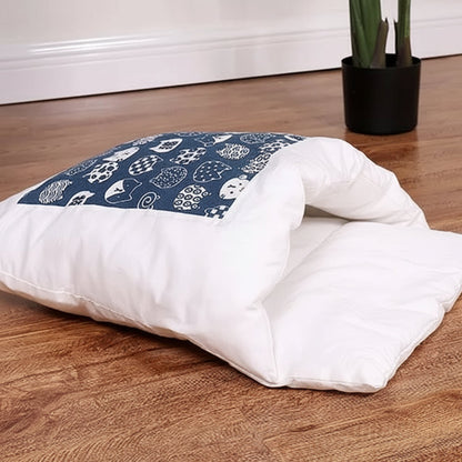 Enclosed Cat Sleeping Bag with Plush Pillow, Two Size Options