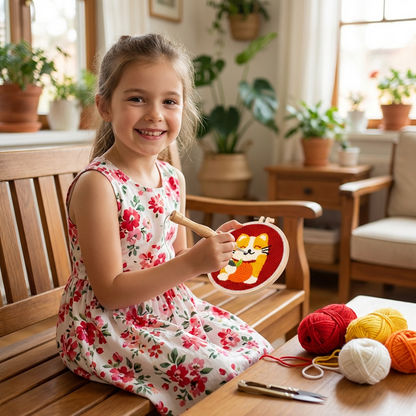Beginner Punch Needle Embroidery Kit with Cute Animal Design Options