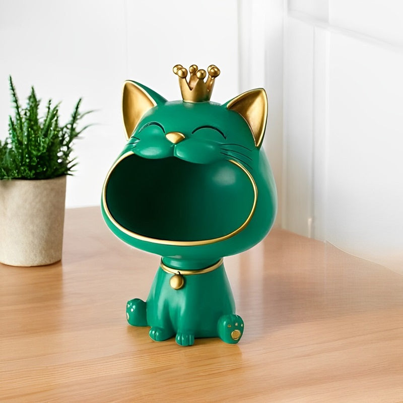 Lucky Cat Figurine Storage Jar