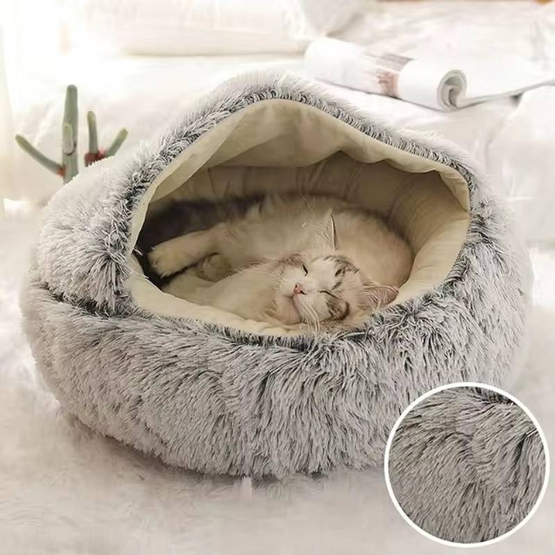 Cozy Pet Cave Bed, Ideal for Dogs and Cats of All Sizes