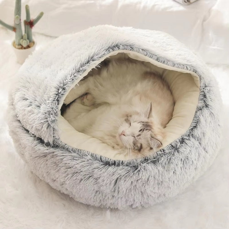 Cozy Pet Cave Bed, Ideal for Dogs and Cats of All Sizes