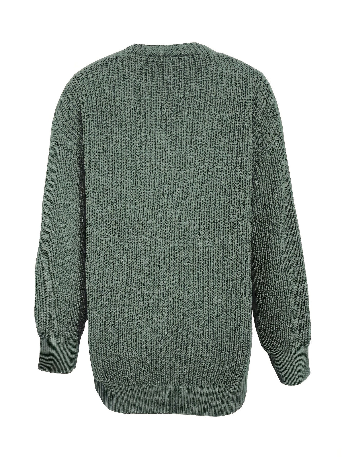 Chunky Ribbed Cardigan with Button Front Closure and Hip Pockets