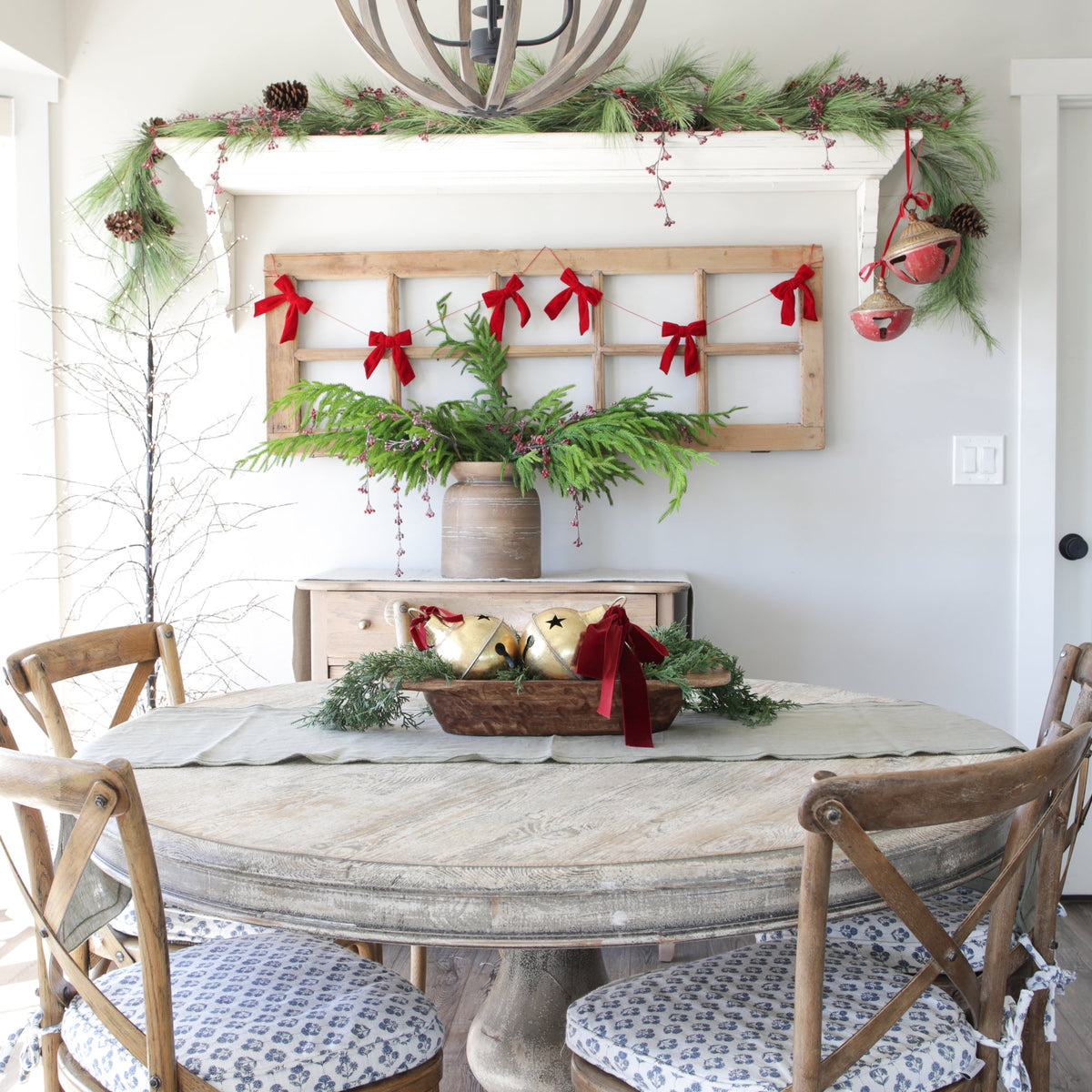 Pine Garland with Brown Pinecones and Cascading Needles 6 Feet