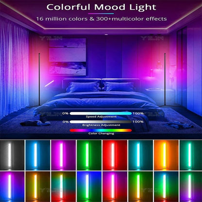 Smart LED Color-Changing Corner Floor Lamp with Remote Control