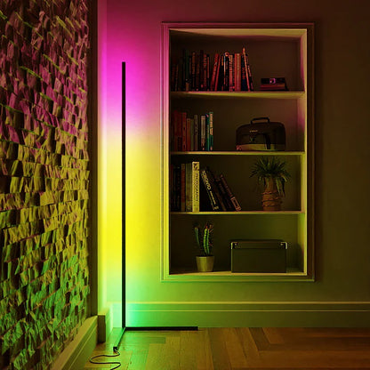 Smart LED Color-Changing Corner Floor Lamp with Remote Control