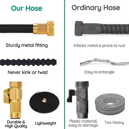 Expandable Garden Hose with 8-Spray Nozzle and Tangle-Resistant Design, 100ft Length