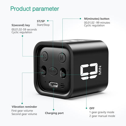 Smart Cube Timer with Gravity Sensing and LED Display