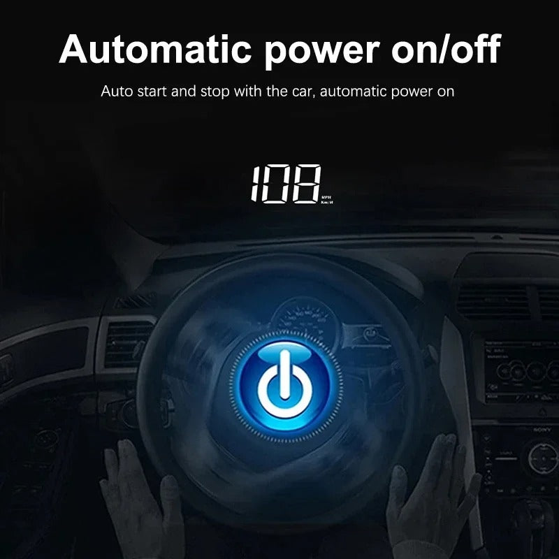 Windshield Heads Up Display with Digital Speedometer and GPS Tracking