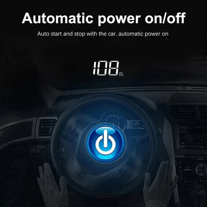 Windshield Heads Up Display with Digital Speedometer and GPS Tracking