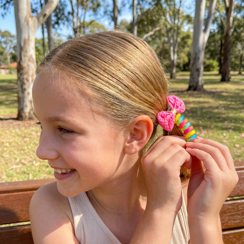 Stretchy Spiral Hair Ties for Girls in Seven Cute Styles for Braids Ponytails and Everyday Hairdos
