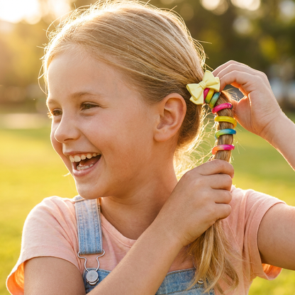 Stretchy Spiral Hair Ties for Girls in Seven Cute Styles for Braids Ponytails and Everyday Hairdos