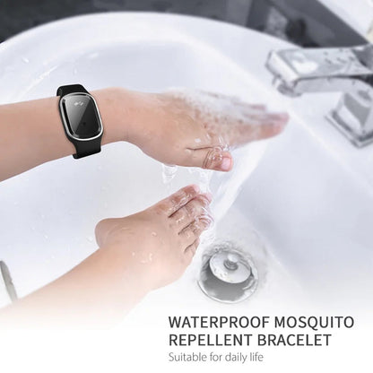 Ultrasonic Mosquito Repellent Bracelet with Adjustable Silicone Band and 130-Hour Battery